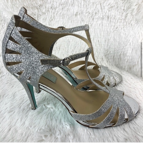 BETSEY JOHNSON Blue Silver SB-Tee Dress Sandals - Picture 6 of 13
